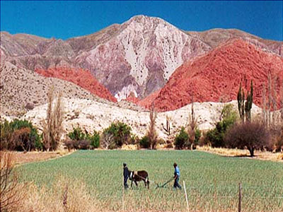 Salt Tour, One of the Multicolored hills in Purnamarca outside Salta city, Argentina Vacation