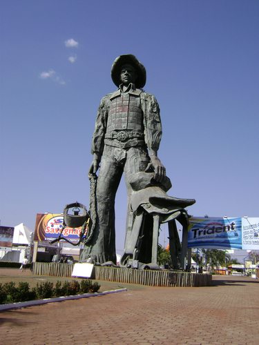 Statue to the Brazilian cowboy celebrated at the Festa do Peão de Boiadeiro, Brazil For Less