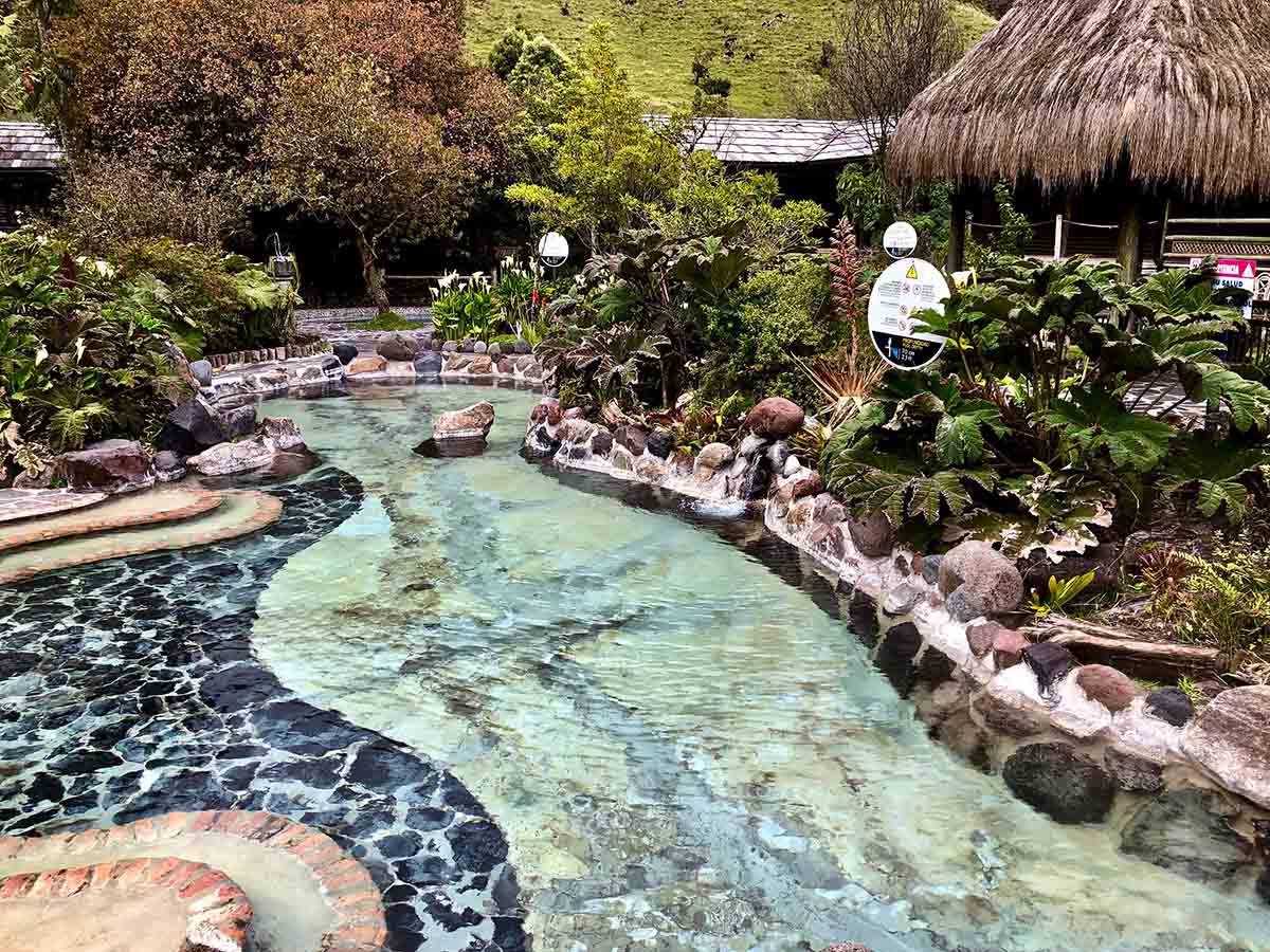 A stone lined hot spring in Papallacta, a top place to visit in Ecuador.