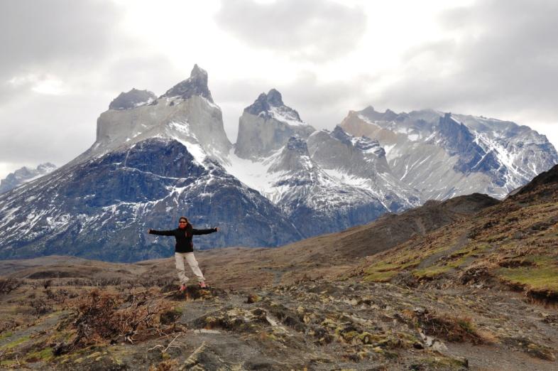 Silvana enjoying Torres del Paine National Park, Patagonia, Chile
