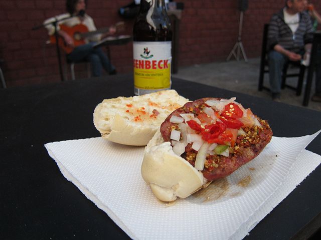 Beer and Sausage in Argentina