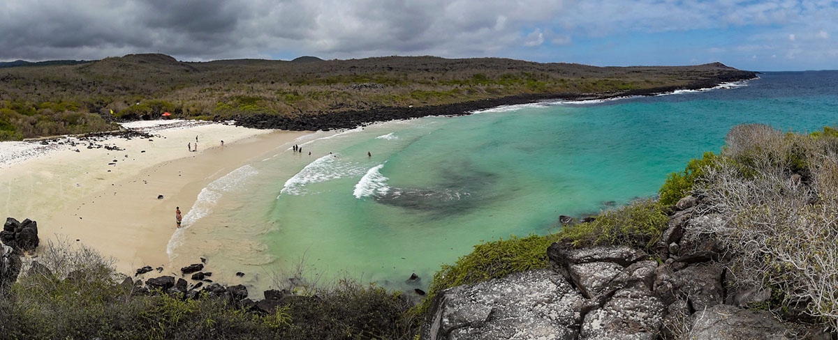 Puerto Chino, a white sand beach with turquoise waters just 15 miles from Puerto Baquerizo. 