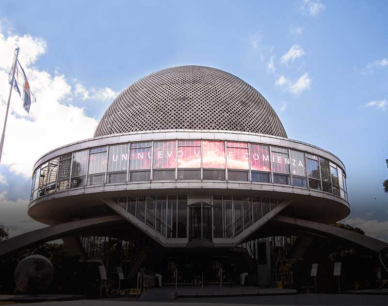 The exterior of the Galileo Galilei planetarium in Buenos Aires, one of the world’s best.