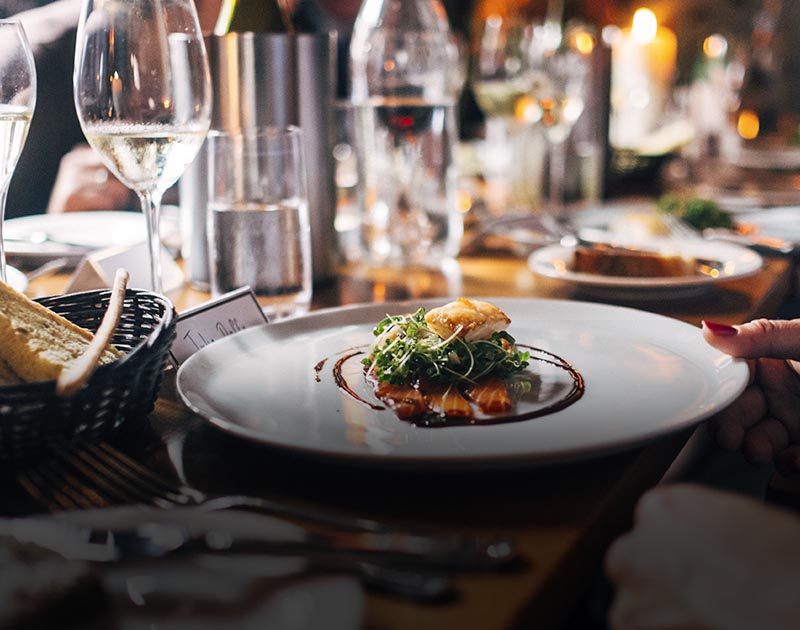 A gourmet meal with elegant presentation at a restaurant in Buenos Aires, a major culinary capital.