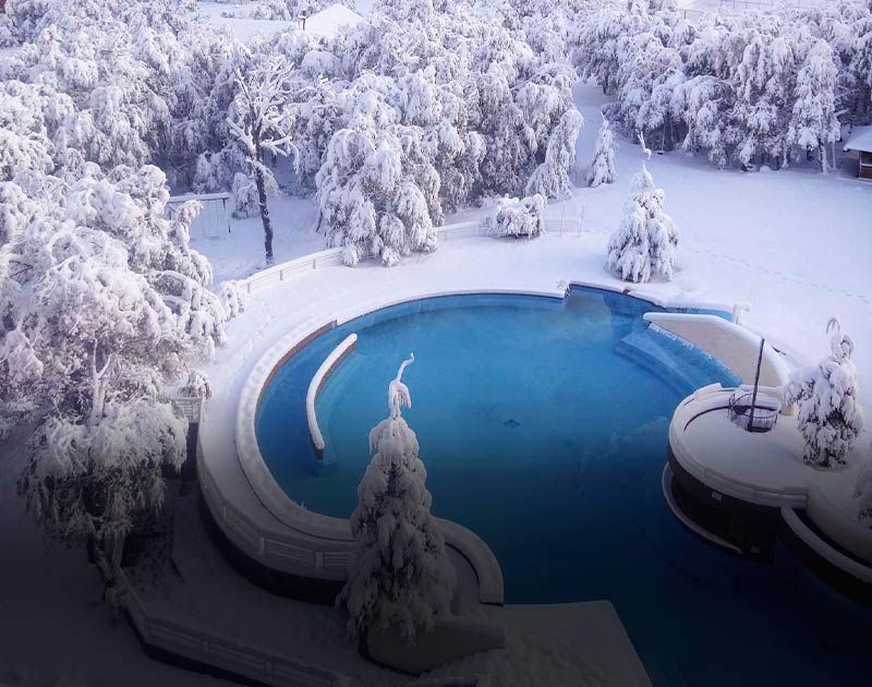 A thermal pool at the Gran Hotel Termas de Chillan, one of the best mountain hotels in Chile.