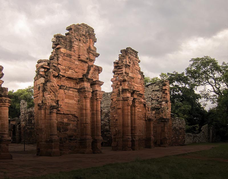 The ruins of San Ignacio Miní, a mission founded in the 17th century by the Jesuit order.