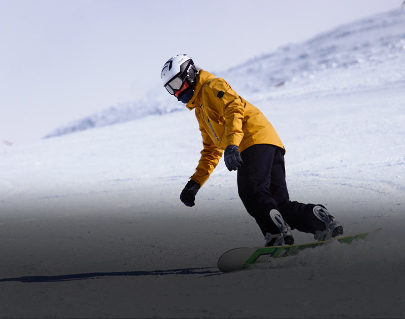 A snowboarder on the slopes at Las Leñas, one of the best ski resorts in South America.