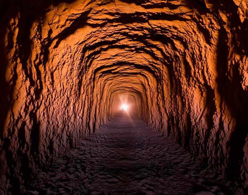 The Catarpe Tunnel, part of the old road that connected San Pedro de Atacama with Calama.