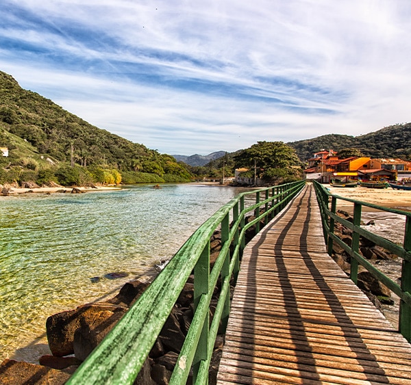 A boardwalk in Florianópolis, a resort town in southern Brazil famous for its beaches.