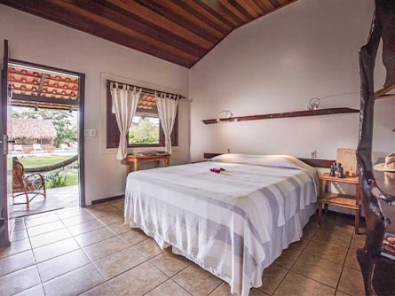 A beautiful, spacious room with a porch area at the Araras Lodge in the Pantanal.