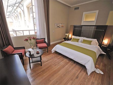 A lovely room featuring wood flooring at Los Patios de San Telmo in Buenos Aires.