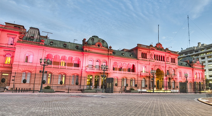 Casa Rosada, office of the Argentine president and one of the most iconic buildings in Buenos Aires.