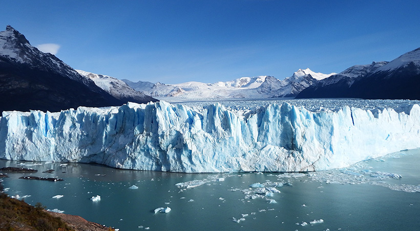 Perito Moreno, a majestic blue-tinted glacier in Los Glaciares National Park near El Calafate.