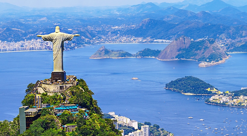 The Christ the Redeemer statue overlooking Rio de Janeiro, one of the New 7 Wonders of the World.