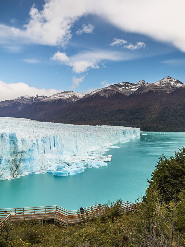 The massive Perito Moreno glacier located in Argentina's Los Glaciares National Park.