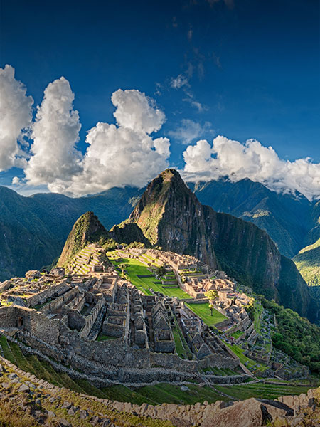 The stunning archaeological site of Machu Picchu and the surrounding Andes Mountains.