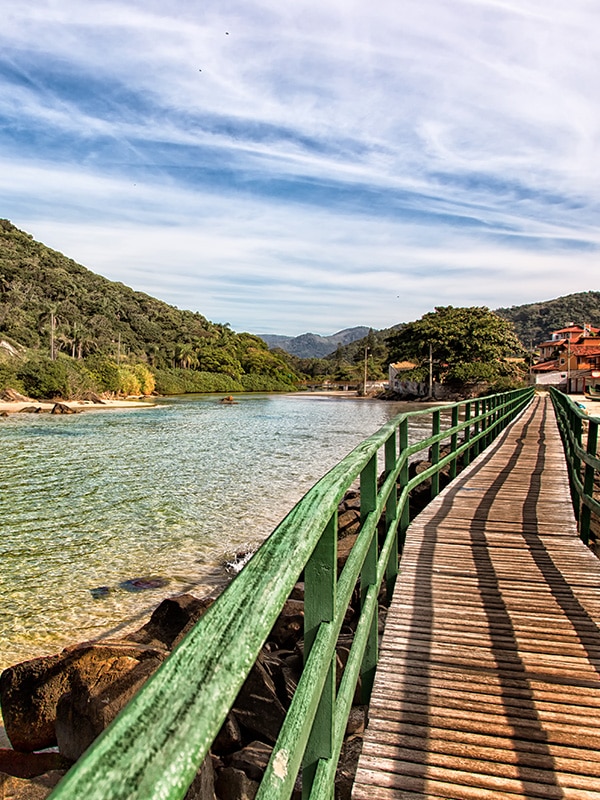 A boardwalk in Florianópolis, a resort town in southern Brazil famous for its beaches.