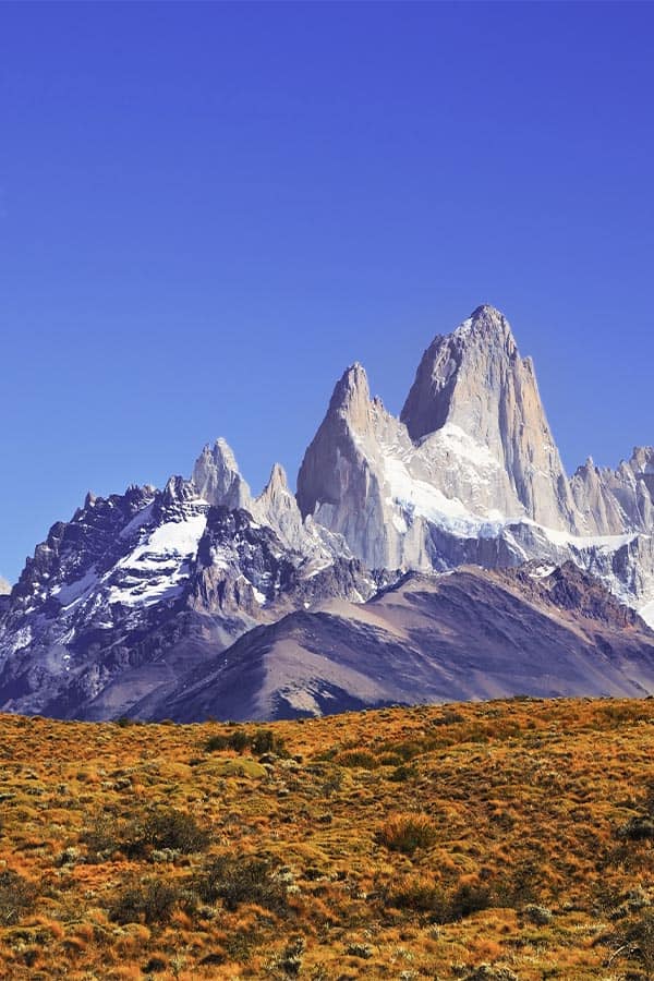 The majestic Mount Fitz Roy in southern Patagonia, on the border between Argentina and Chile.