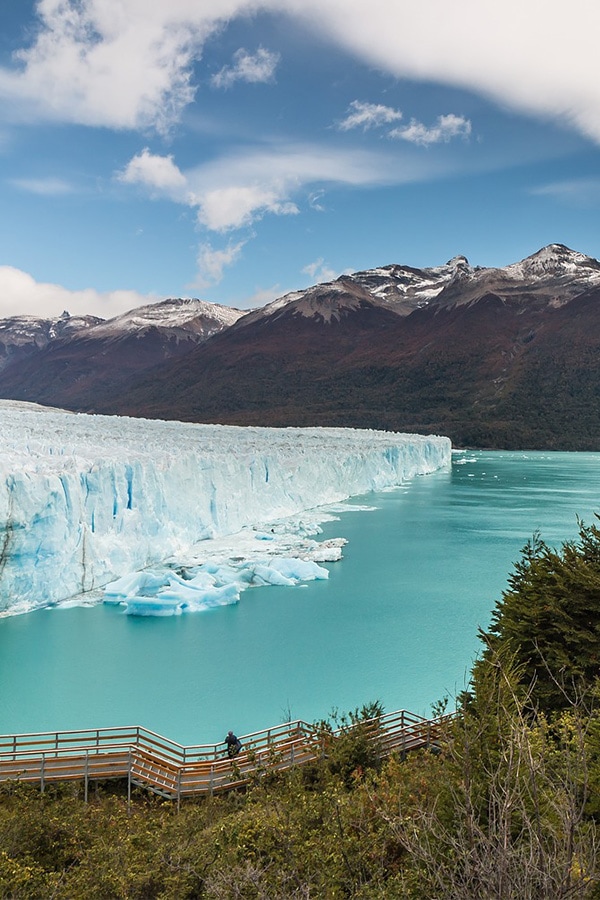 The massive Perito Moreno glacier located in Argentina's Los Glaciares National Park.