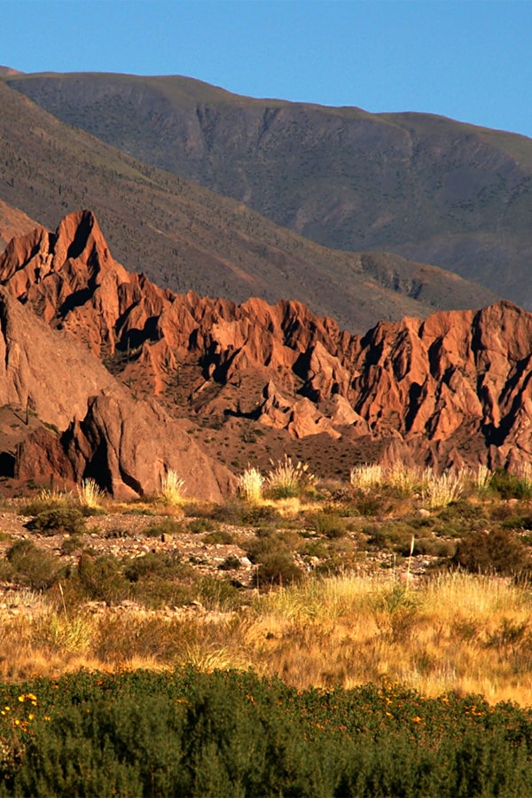 Scenic red gorges and rock formations near the northern Argentinian city of Salta.