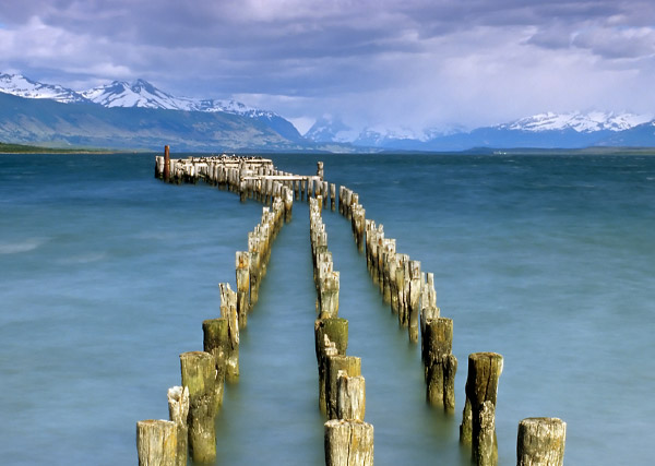 Puerto Natales city on a sunny day.