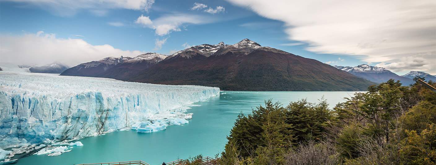 The massive Perito Moreno glacier located in Argentina's Los Glaciares National Park.