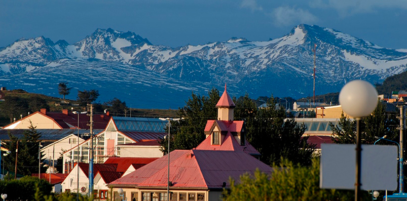 The Andes Mountains overlooking Bariloche, an Argentinian town known for its Swiss alpine style