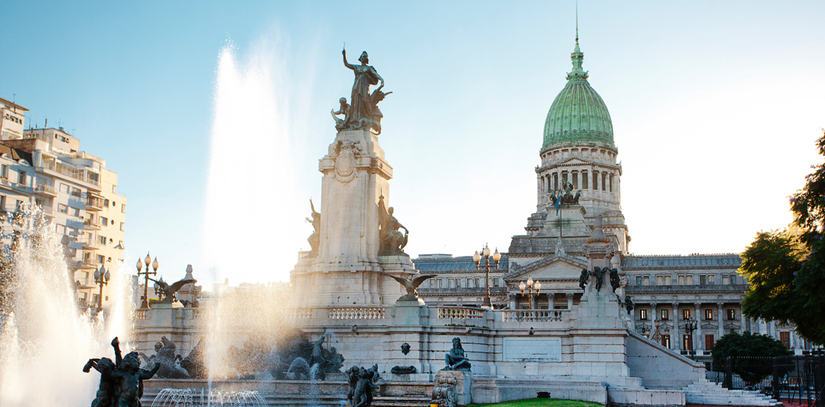 Argentine national congress in the center of Buenos Aires