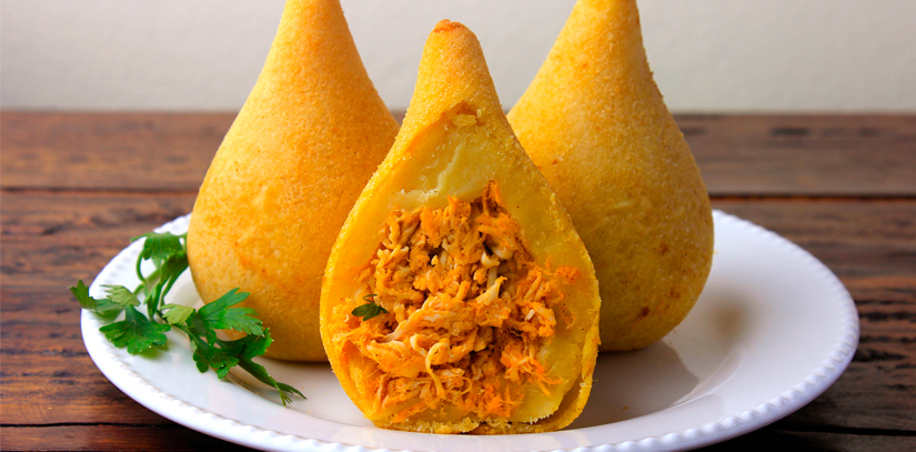 A Brazilian coxinha a popular street food snack