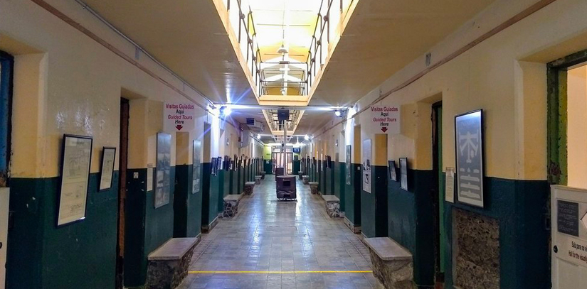 A long hallway in the Ushuaia Ex-penitentary