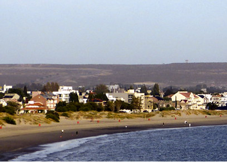 A beach next to Puerto Madryn, a seaside town in Patagonia that is popular with tourists.