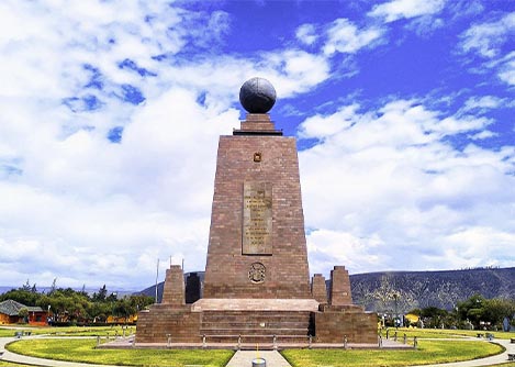 The Mitad del Mundo (Middle of the World) monument marketing the location of the equator.