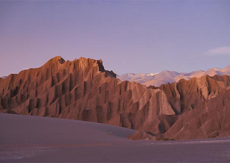 Rocky hills in the Valley of the Moon, named for its resemblance to the lunar surface.