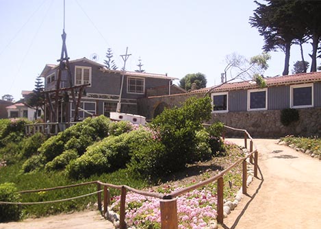A view of the exterior of the Pablo Neruda Museum, located on the site of his house in Isla Negra.