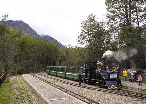 The End of the World Train, a former prison train and a popular tourist attraction in Ushuaia.