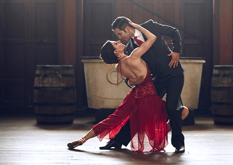 A pair of dancers performing tango, an iconic dance and cultural symbol of Buenos Aires.
